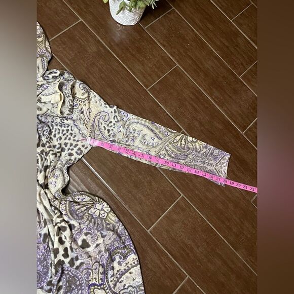 Chico’s Animal Paisley Ashton linen/cotton Cardigan sz 1 (medium) - Picture 12 of 12